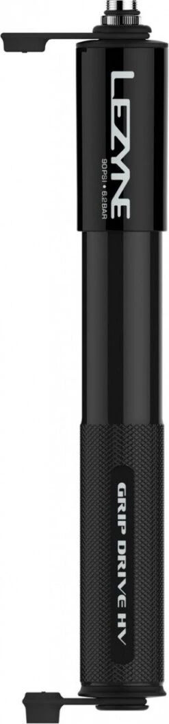Lezyne Grip Drive HV 186 Mm Hand Pump (Max 90 Psi / 6.2 Bar) Black
