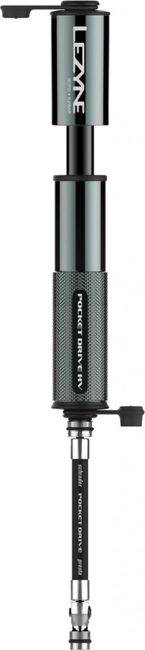 Lezyne Pocket Drive HV Hand Pump (Max 90 Psi / 6.2 Bar) Black 2 Lezyne Pocket Drive HV Hand Pump (Max 90 Psi / 6.2 Bar) Black - Image 2