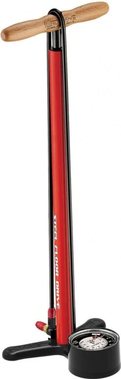 LEZYNE Steel Floor Drive Pump Gloss Red