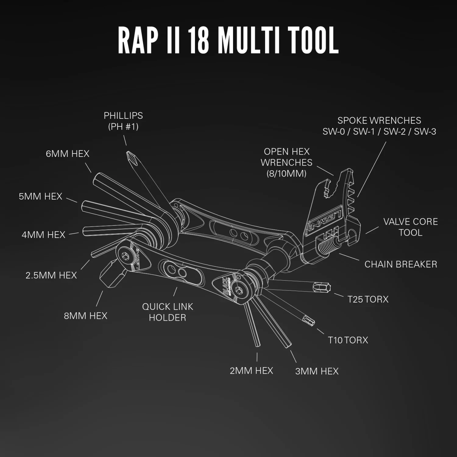 Lezyne RAP II Multi Tool - #18 4 Lezyne RAP II Multi Tool - #18 - Image 4