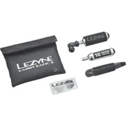 Lezyne Caddy Sack Pouch With C02 Tire Repair Caddy Kit: Black