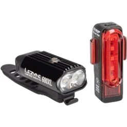 Lezyne Micro Drive 600XL And Strip Headlight And Taillight Set: Gloss Black