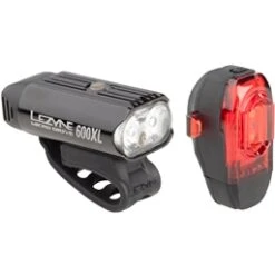 Lezyne Micro Drive 600XL And KTV Headlight And Taillight Set: Gloss Black